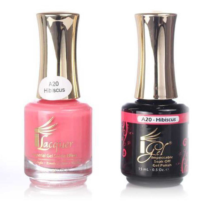 iGel Nail Lacquer + Gel Polish, A20, Hibiscus, 0.5oz KK1003