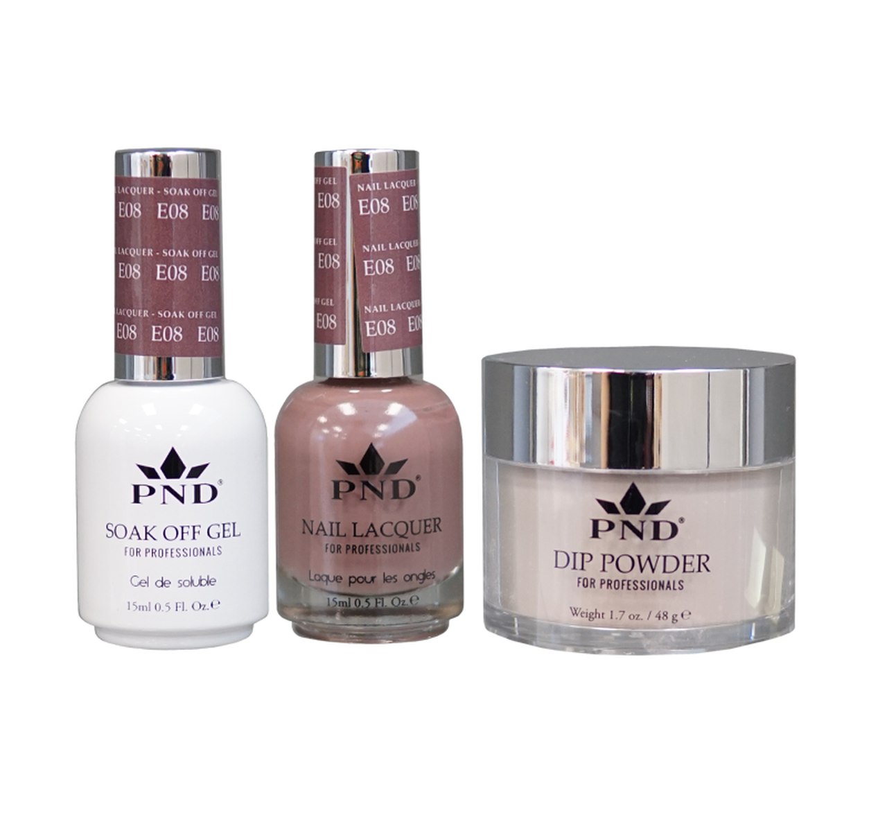 PND 3in1 Dipping Powder + Gel Polish + Nail Lacquer, Elegant Collection, E08 OK0324QT