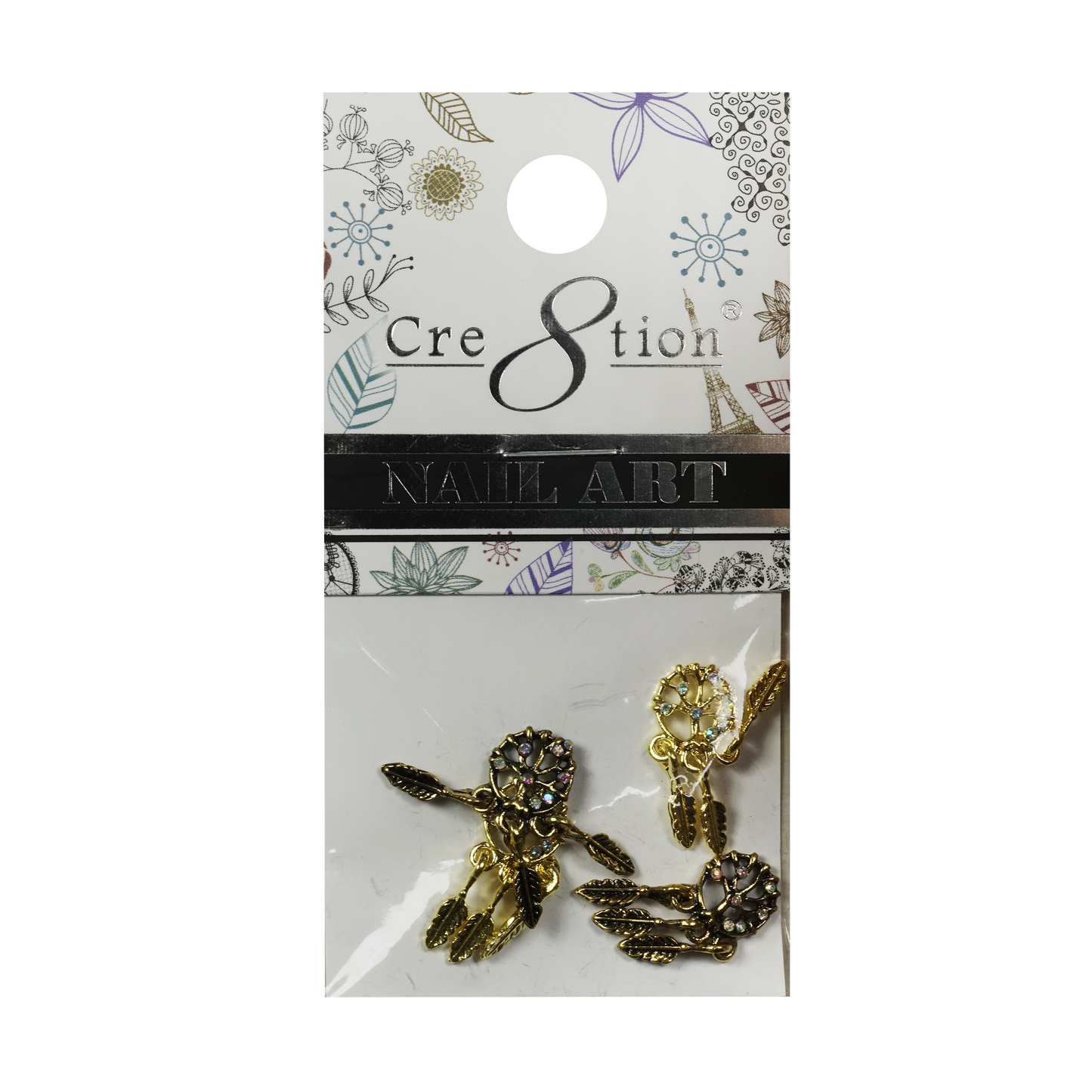 Cre8tion Nail Art Charms, Black, E09