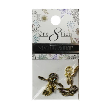 Cre8tion Nail Art Charms, Black, E09