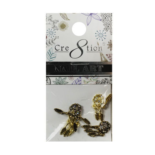 Cre8tion Nail Art Charms, Black, E09