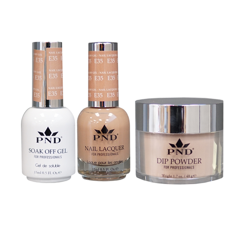 PND 3in1 Dipping Powder + Gel Polish + Nail Lacquer, Elegant Collection, E35 OK0324QT