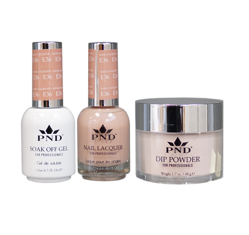 PND 3in1 Dipping Powder + Gel Polish + Nail Lacquer, Elegant Collection, E36 OK0324QT