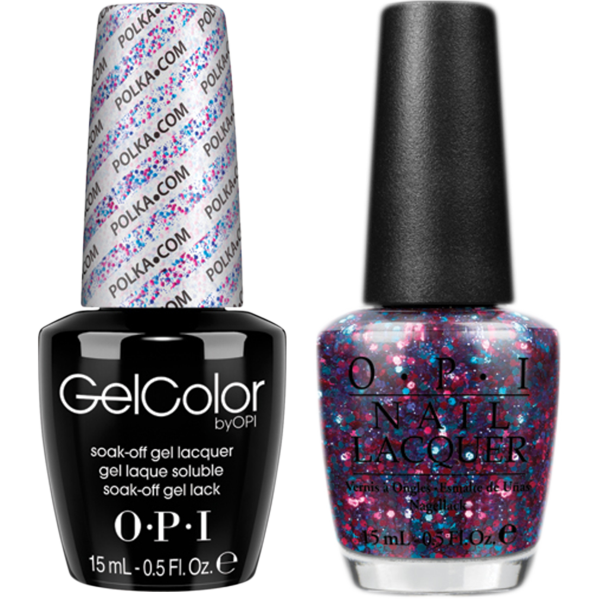 OPI GelColor And Nail Lacquer, E71, Polka.com, 0.5oz