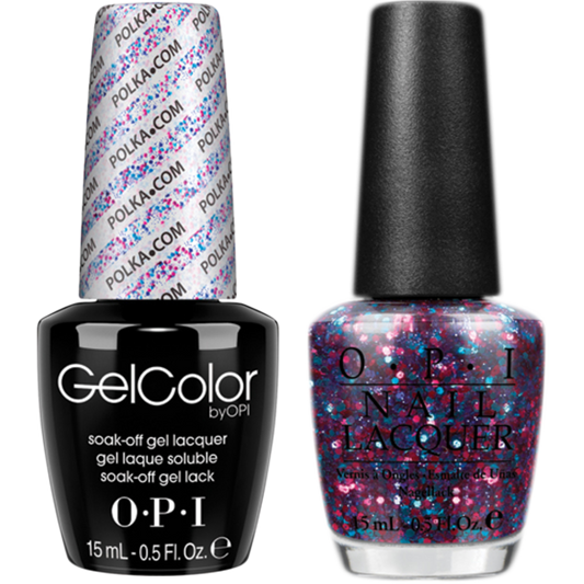 OPI GelColor And Nail Lacquer, E71, Polka.com, 0.5oz