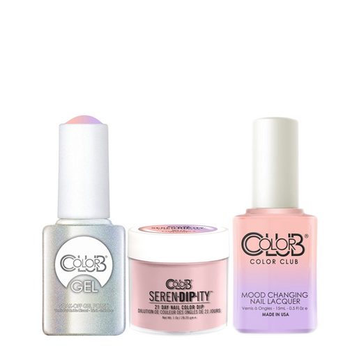 Color Club 3in1 Dipping Powder + Gel Polish + Nail Lacquer , Serendipity, Everything’s Peachy (Mood-Color Changing), 1oz, 05XDIPMP12-1 KK