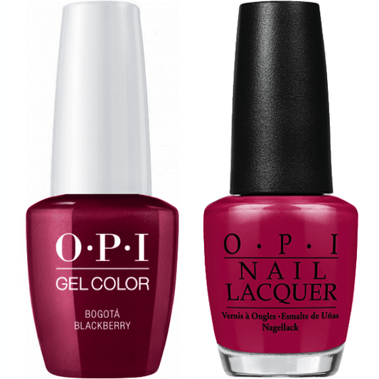 OPI GelColor And Nail Lacquer, F52, Bogotá Blackberry, 0.5oz