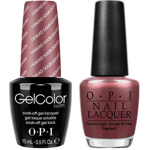 OPI GelColor And Nail Lacquer, F60, I Knead Sour-Dough, 0.5oz