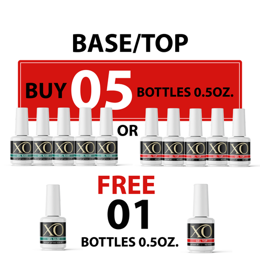 XO Base/Top Gel, 0.5oz, Buy 5 Get 1 FREE