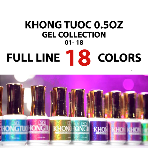 XO KHONG TUOC Gel Collection, Full line 18 colors (From 01 to 18), 0.5oz