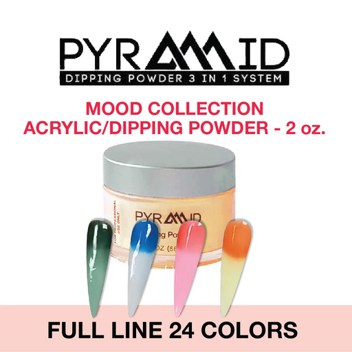 Pyramid Dipping Powder, Mood Change Collection, Full Line Of 24 Colors (From 01 To 24), 2oz