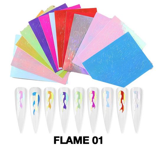 Cre8tion Nail Art Sticker, Flame 01, 16 pcs/bag, 1101-1083 OK0926MD