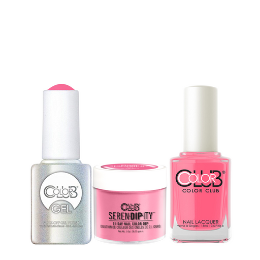 Color Club 3in1 Dipping Powder + Gel Polish + Nail Lacquer , Serendipity, Flamingo, 1oz, 05XDIP983-1 KK