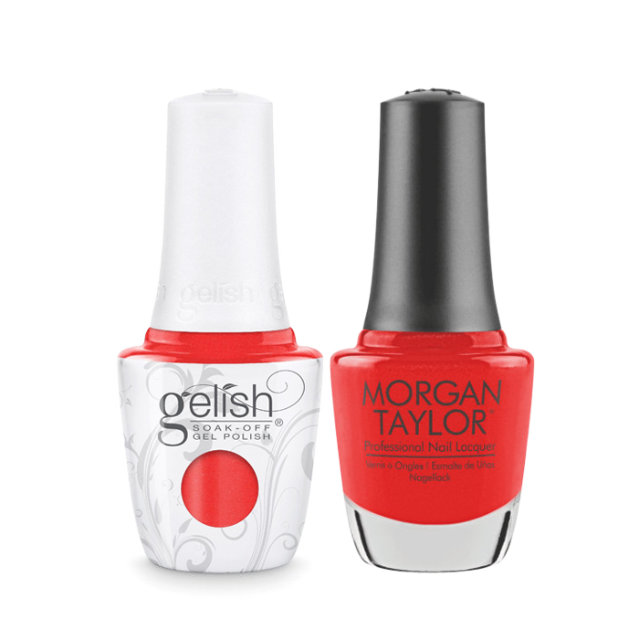 Gelish Gel Polish & Morgan Taylor Nail Lacquer, 1110305, Make A Splash Summer 2018 Collection, Flamingo Float – Coral Pink Shimmer, 0.5oz KK