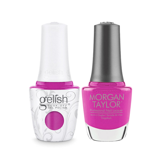 Gelish Gel Polish & Morgan Taylor Nail Lacquer, 1110306, Make A Splash Summer 2018 Collection, Flip Flops & Tube Tops – Fuchsia Shimmer, 0.5oz KK
