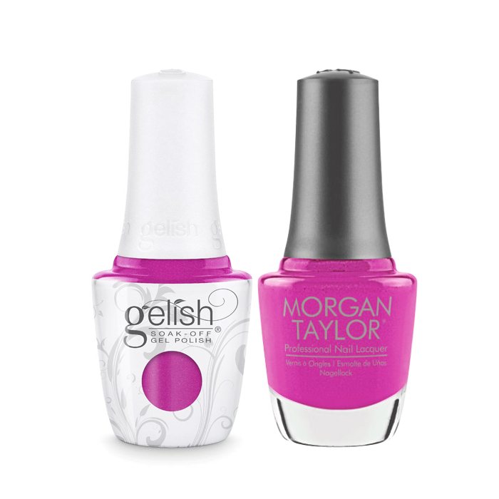 Gelish Gel Polish & Morgan Taylor Nail Lacquer, 1110306, Make A Splash Summer 2018 Collection, Flip Flops & Tube Tops – Fuchsia Shimmer, 0.5oz KK