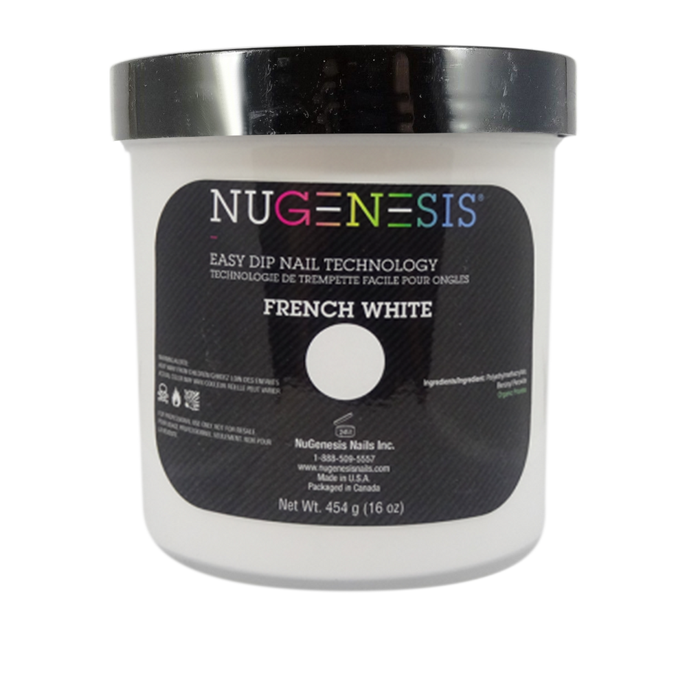 Nugenesis Dipping Powder, Pink & White Collection, FRENCH WHITE, 16oz