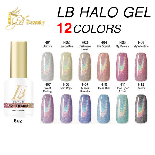 iGel LB Halo Gel Polish, Full Line Of 12 Colors (From H01 To H12), 0.6oz