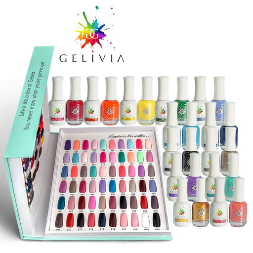 Gelivia Nail Lacquer And Gel Polish, Full line of 132 colors (From 801 To 920, 001 To 012), 0.5oz OK0304VD