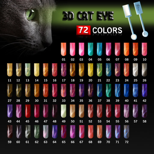 iGel 3D Cat Eye Gel Polish, 0.5oz, Full line of 72 colors (from CE01 to CE72) KK1003