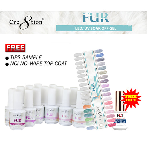Cre8tion Fur Gel Polish, 0.5oz, Full Line Of 24 Colors (from FUR01 to FUR24)