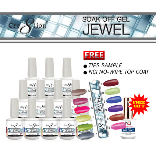 Cre8tion Jewel Gel, 0.5oz, Full line of 12 colors (from G01 to G12)