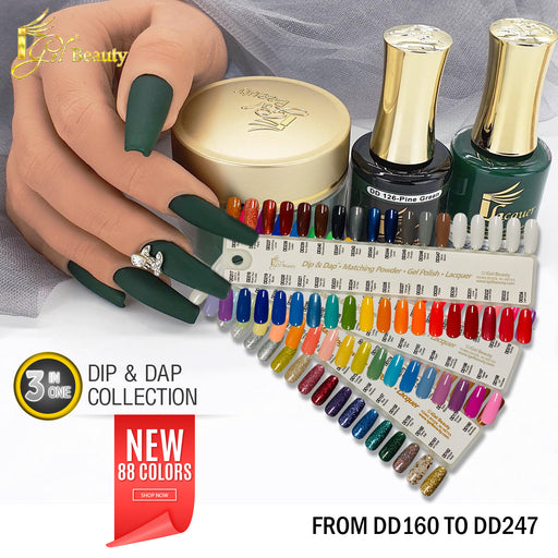 iGel 3in1 Dipping Powder + Gel Polish + Nail Lacquer, Full line of 88 NEW COLORS (From DD160 To DD247)