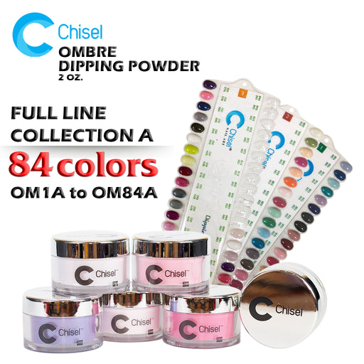 Chisel 2in1 Acrylic/Dipping Powder, Ombre A Collection, 2oz, Full Line Of 102 Colors (From OM01A To OM102A) OK1022VD