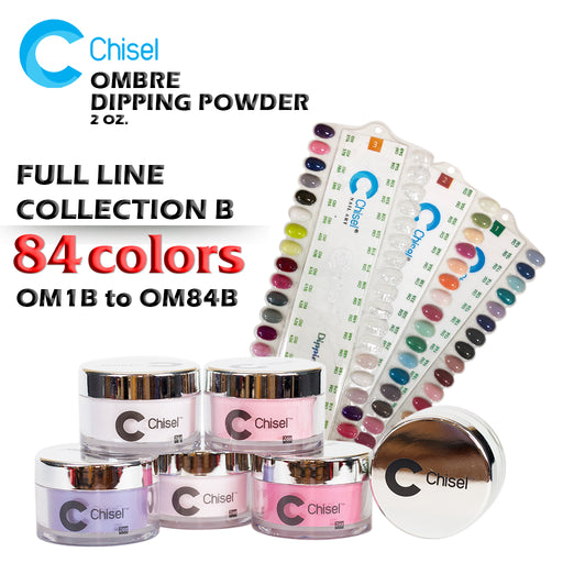 Chisel 2in1 Acrylic/Dipping Powder, Ombre B Collection, 2oz, Full Line Of 102 Colors (From OM01B To OM102B) OK1022VD