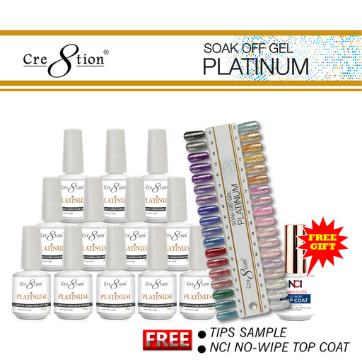Cre8tion Platinum Gel Polish, 0.5oz, Full Line of 36 colors (from P01 to P36)