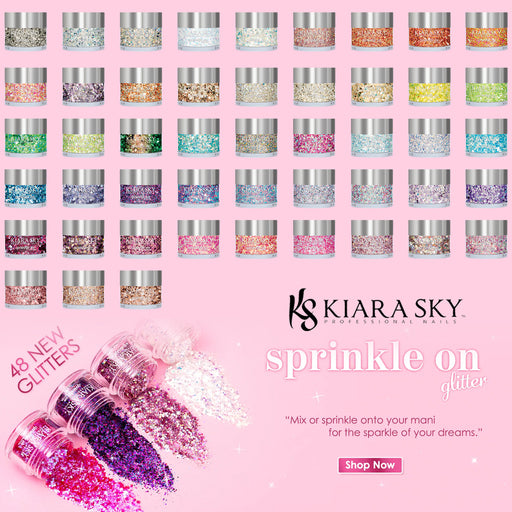 Kiara Sky Dipping Powder, Sprinkle On Glitter Collection, Full Line Of 48 Colors (From SP201 To SP248), 1oz OK0213VD