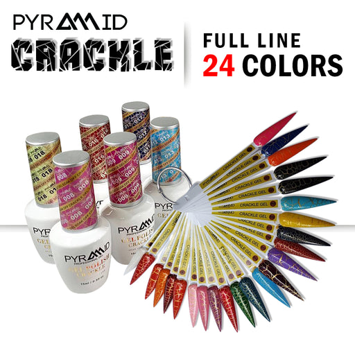 Pyramid Gel Polish, Crackle Collection, 0.5oz, Full line of 24 colors (From 01 To 24) OK1021MD