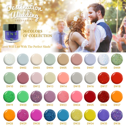 SNS Gelous Dipping Powder, Destination Wedding Collection, Full Line Of 36 Colors (From DW01 To DW36), 1oz OK0207VD