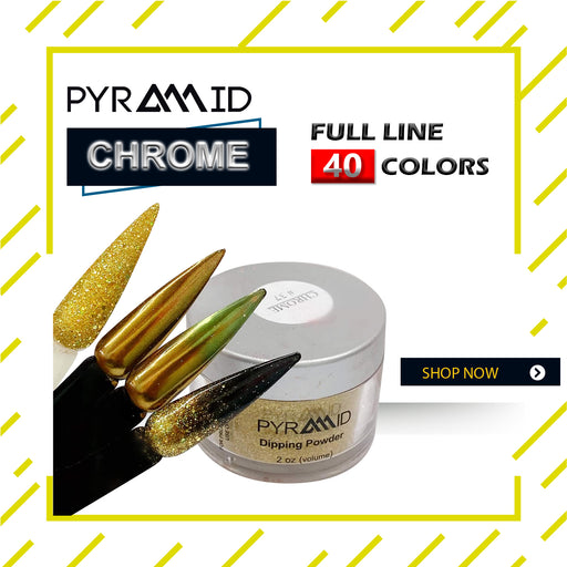 Pyramid Dipping Powder, Chrome Collection, Full line of 40 colors (From 01 to 40), 2oz
