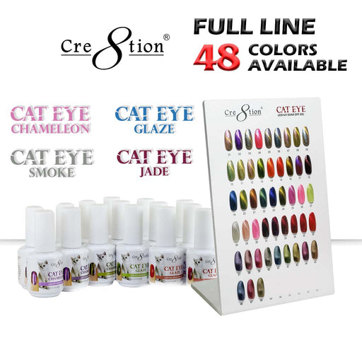 Cre8tion Cat Eye Gel Polish, 0.5oz, Full line of 48 Colors (From CE01 to CE48)