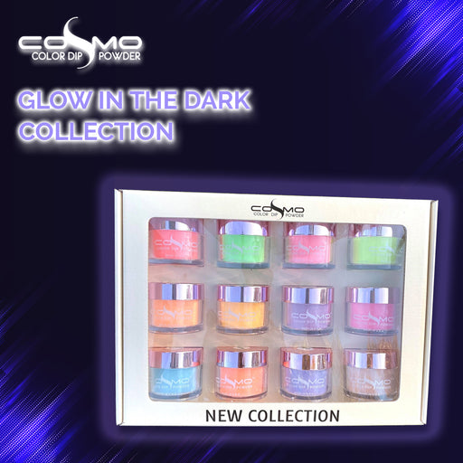 Cosmo Dipping Powder, Glow In The Dark Collection, Full line of 12 colors (From 01 to 12), 2oz OK1017LK