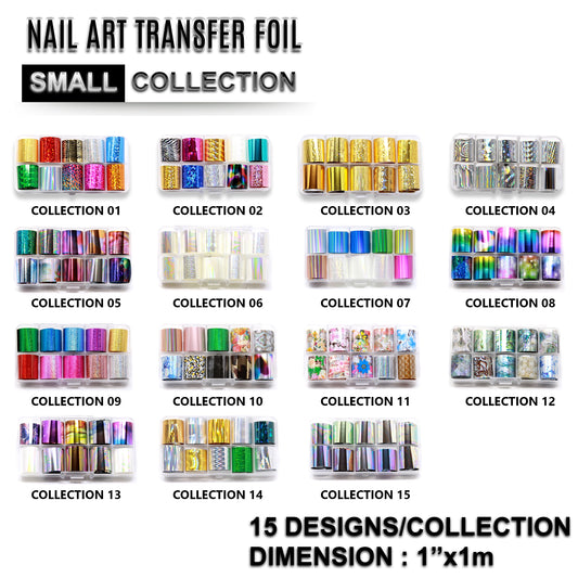 NCI Nail Art Transfer Foil, Small, Full Of 15 Collections OK0424VD