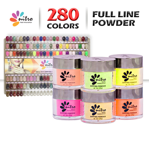 Nitro Dipping Powder, Nitro Collection, Full line of 280 colors (from NITRO001 to NITRO280), 2oz OK0625LK