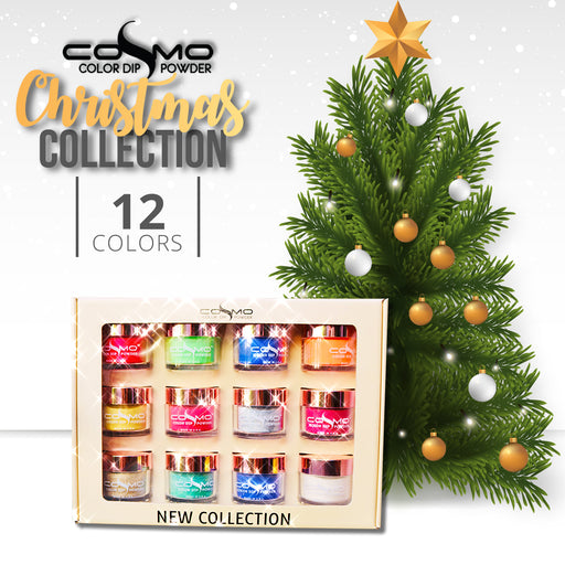 Cosmo Dipping Powder, Christmas Collection, Full line of 12 colors (From X01 to X12), 2oz OK1030LK
