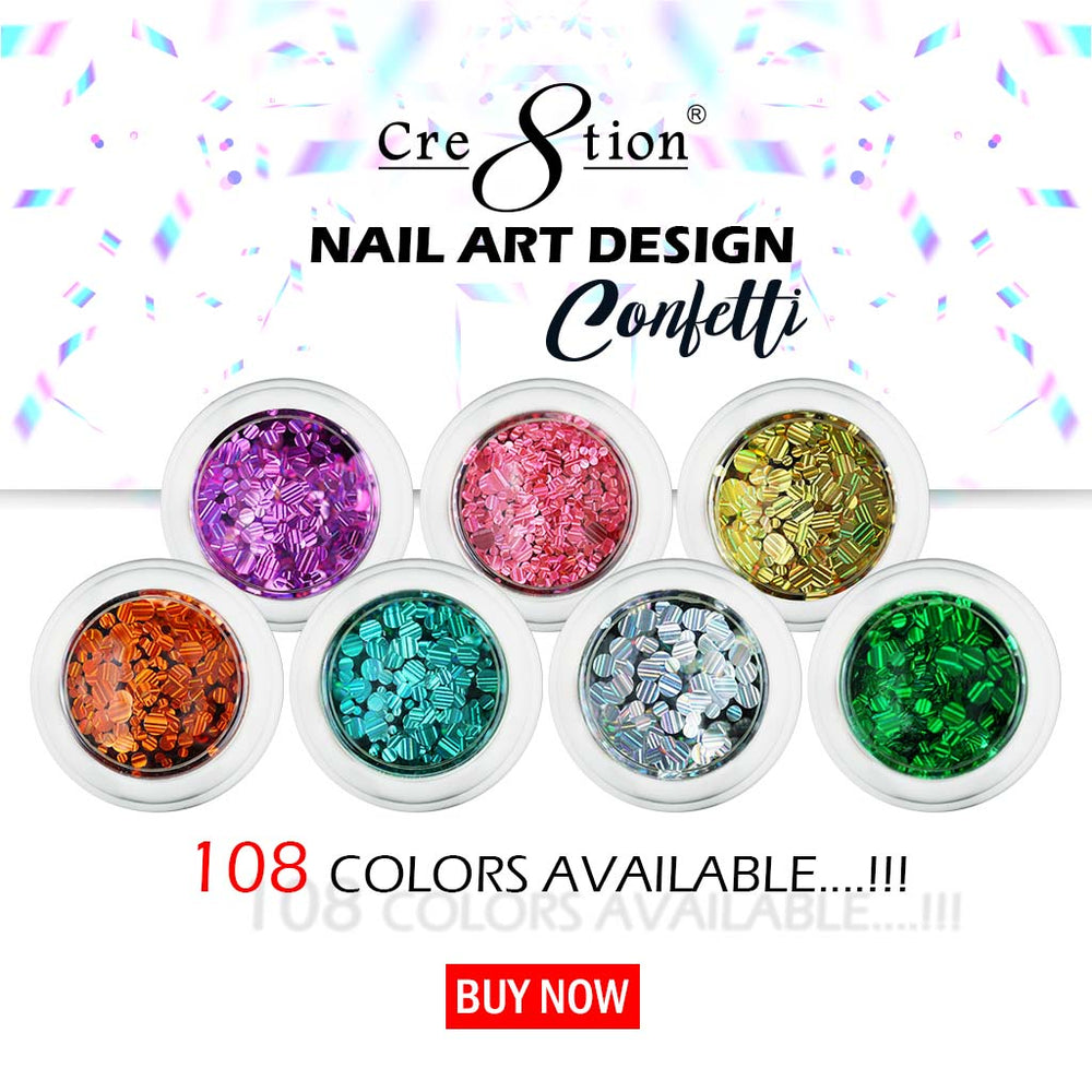 Cre8tion Nail Art Designed Confetti Glitter, 0.5oz, Full line of 108 colors (From 001 to 108), 1101-0595