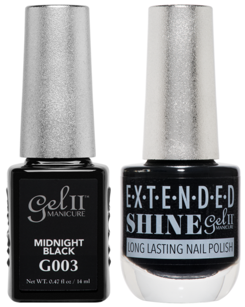 Gel II Manicure And Extended Shine, G003, Midnight Black, 0.47oz KK