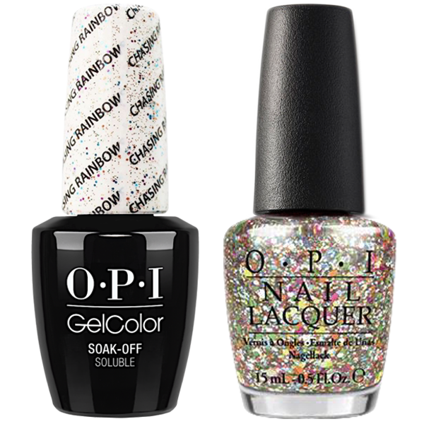 OPI GelColor And Nail Lacquer, G04,Chasing Rainbows, 0.5oz