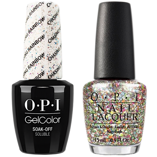 OPI GelColor And Nail Lacquer, G04,Chasing Rainbows, 0.5oz