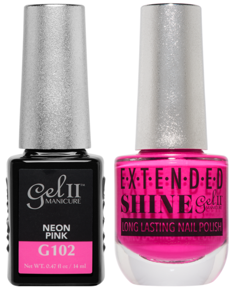 Gel II Manicure And Extended Shine, G102, Neon Pink, 0.47oz KK