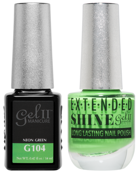 Gel II Manicure And Extended Shine, G104, Neon Green, 0.47oz KK