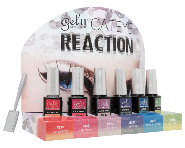 Gel II, Cat Eye REACTION Collection, Full Line of 6 Colors (R235- R240, Price: $8.95/pc) 0.47oz KK