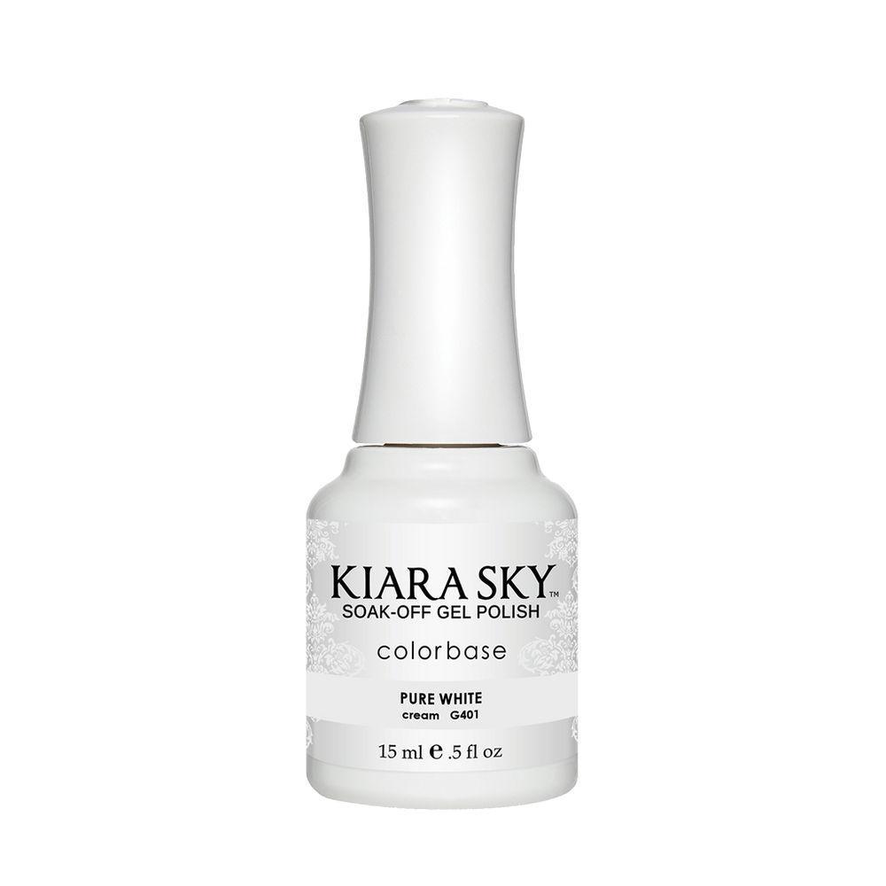 Kiara Sky Gel Polish, G401, Pure White, 0.5oz MH1004