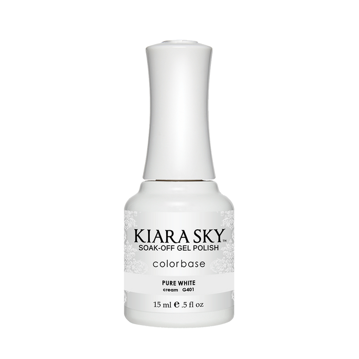 Kiara Sky Gel Polish, G401, Pure White, 0.5oz MH1004
