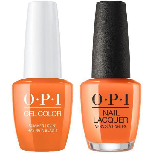 OPI GelColor And Nail Lacquer, Grease Collection, G43, Summer Lovin Having a Blast, 0.5oz