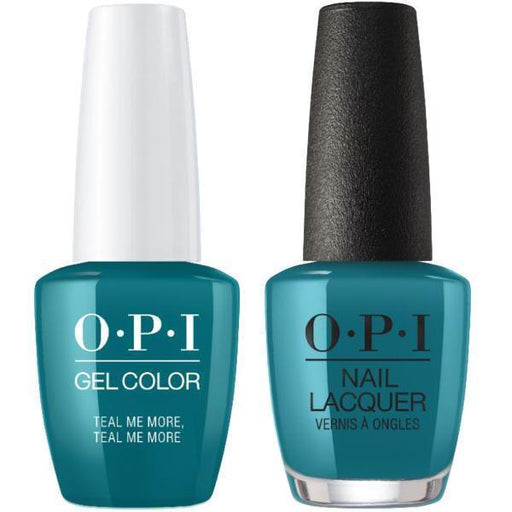 OPI GelColor And Nail Lacquer, Grease Collection, G45, Teal Me More, Teal Me More, 0.5oz